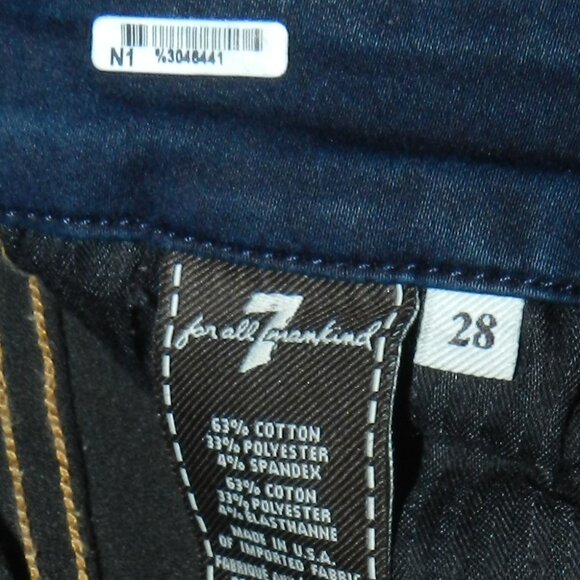 7 For All Mankind Size 28 Skinny Midrise Dark Wash Denim Jeans🆕📦⌚🏃🏻💨⚡🚚 - Picture 14 of 16
